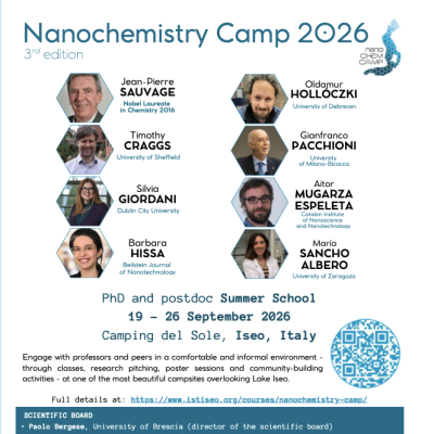 Applications are now open for the 3rd edition of the PhD Summer School Nanochemistry Camp